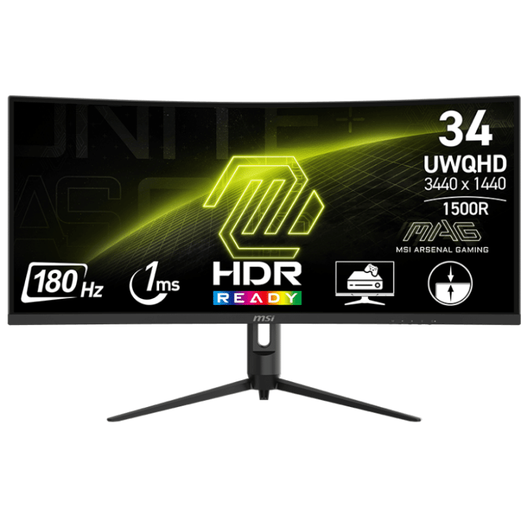 34" Curved Monitor MSI MAG 342CQR-E2 180Hz 3440x1440 UWQHD Panel