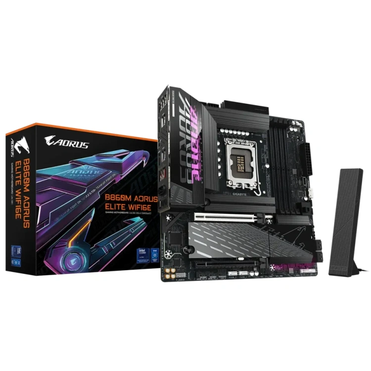 Gigabyte B860M Aorus Elite WiFi6E DDR5 mATX Motherboard (4 DIMM)