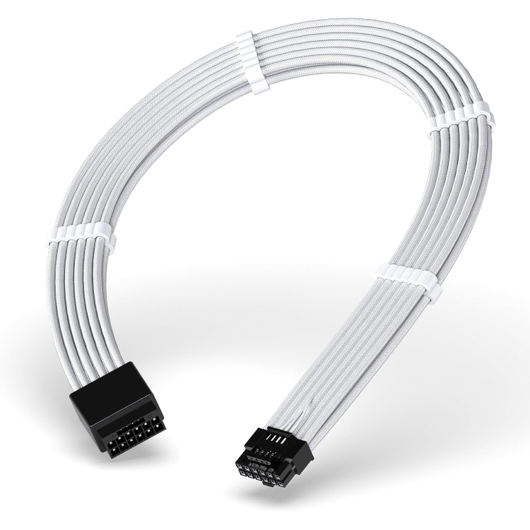 Sleeved Extension Cable 16-pin 12VHPWR PCIe (White)