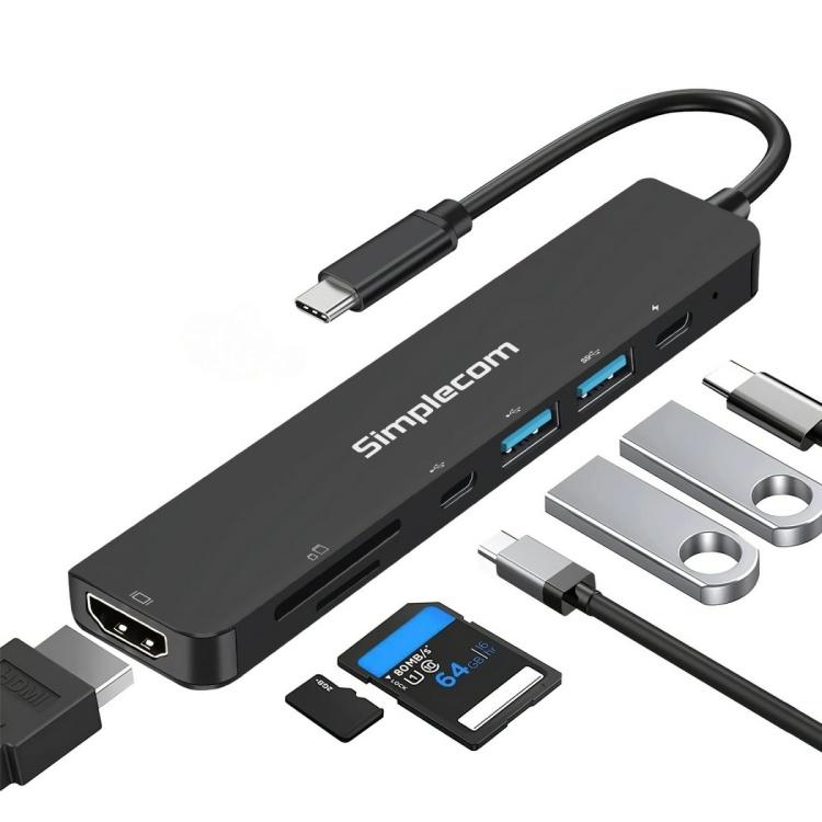 Simplecom CH547 USB Type-C 7-in-1 Hub/Docking Station with HDMI+PD+SD Card