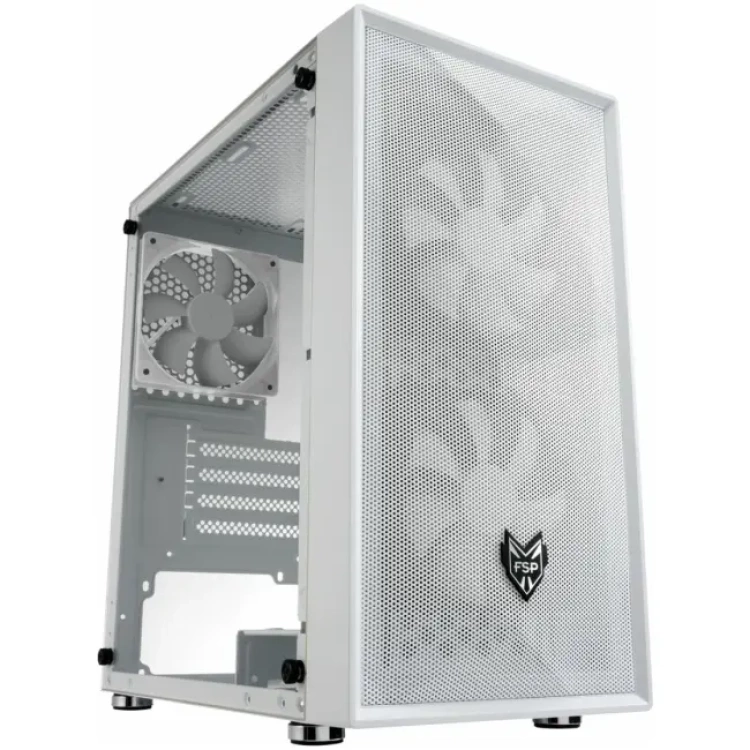 FSP CST130 mATX Mini Tower Case with 3xRGB Fans (White)