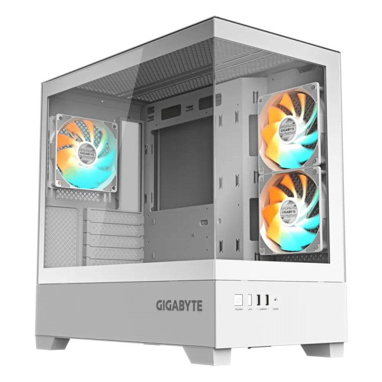Gigabyte C201 Panoramic ICE mATX Case 3xARGB Fans (White)