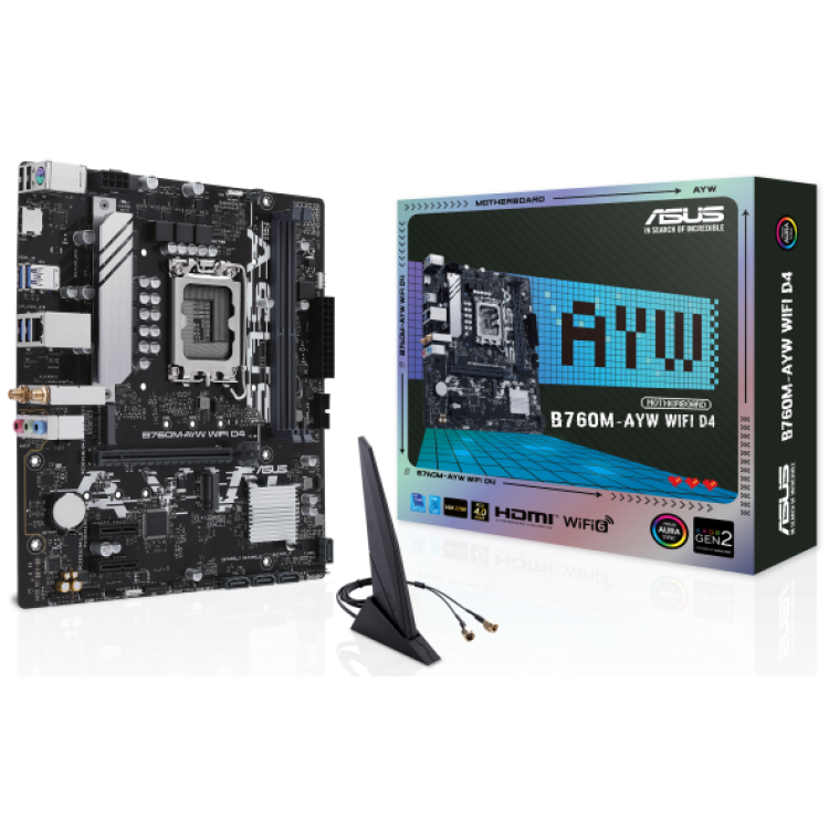 ASUS Prime B760M-AYW WiFi Motherboard (2 DIMM) DDR4