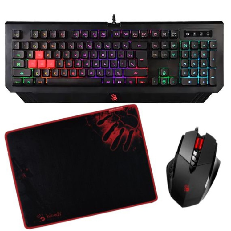 Bloody Gaming Keyboard, Mouse and Mouse Pad Combo