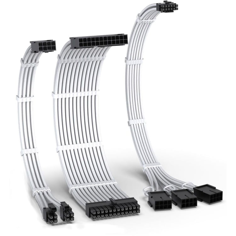 Sleeved Cable Kit (12VB) 1xATX, 1xEPS, 1x16pin-3x8pin PCIe (White)