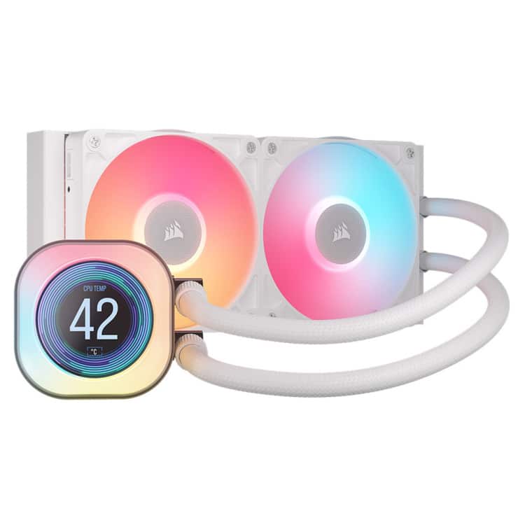 Corsair iCUE Link TITAN 240 RX LCD Display 240mm AIO with 2xRX120 fans (White)