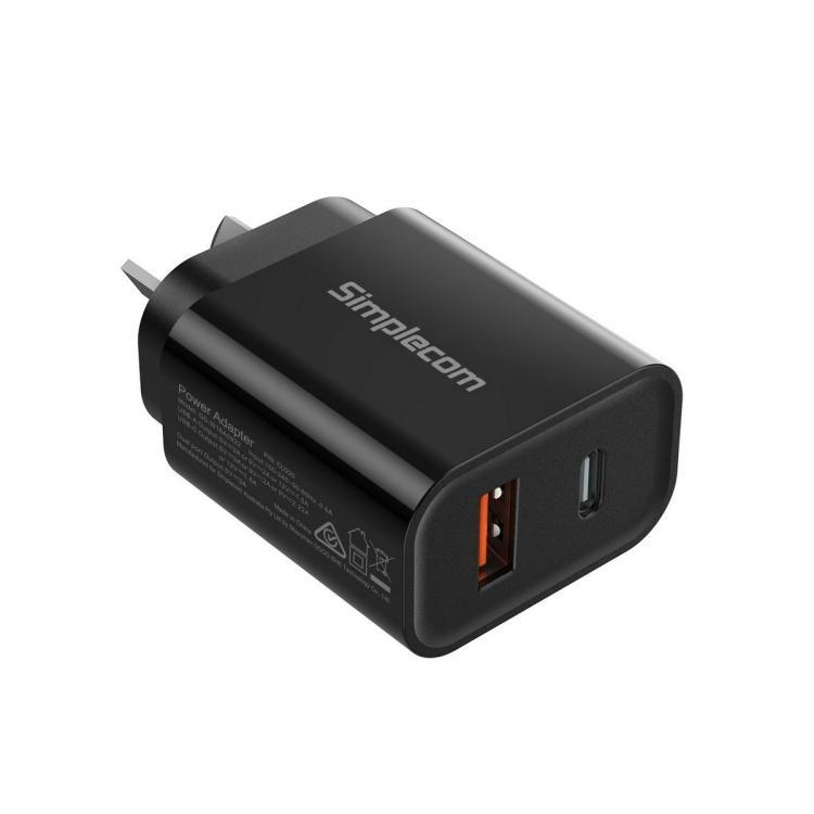 Simplecom CU220 20W USB-C and USB-A Charger (Laptop, Tablet, Phones)