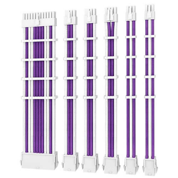 Sleeved Cable Kit 1xATX, 1xEPS, 2x8+2x6-pin PCIe (Antec Purple/White)