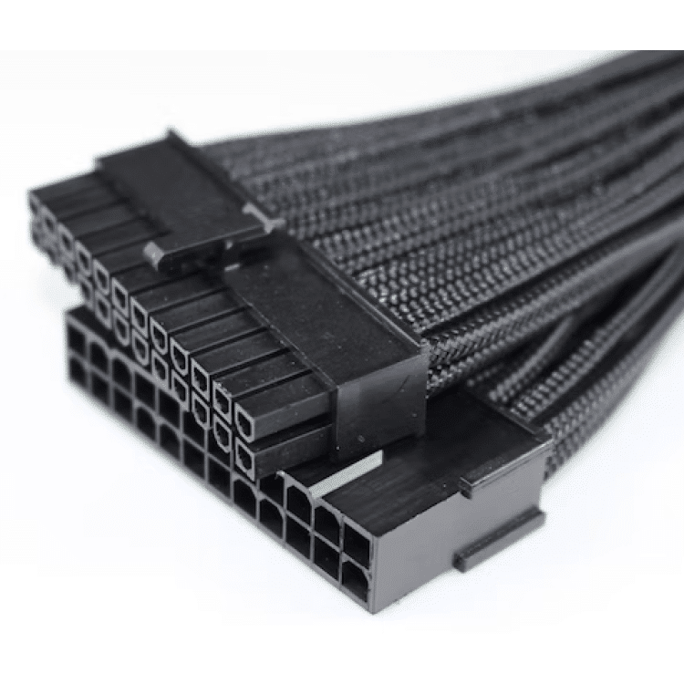 Sleeved Extension Cable 24-pin ATX (Black)