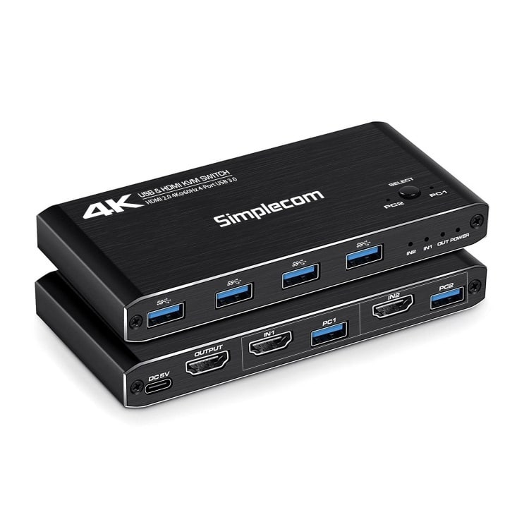 Simplecom KM420 2-Port HDMI USB KVM Switch with 4 Port USB Switch
