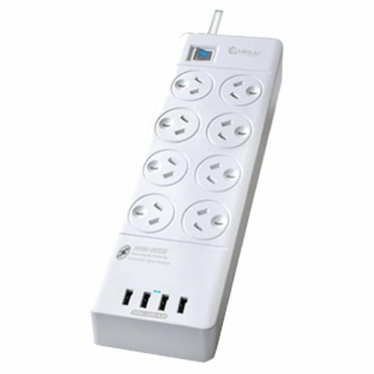 Sansai 8 Outlet Surge filter with 4x USB Outlets with 20W USB charging