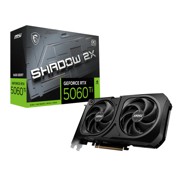 MSI GeForce RTX 5060 Ti Shadow 2X OC 16GB Graphics Card