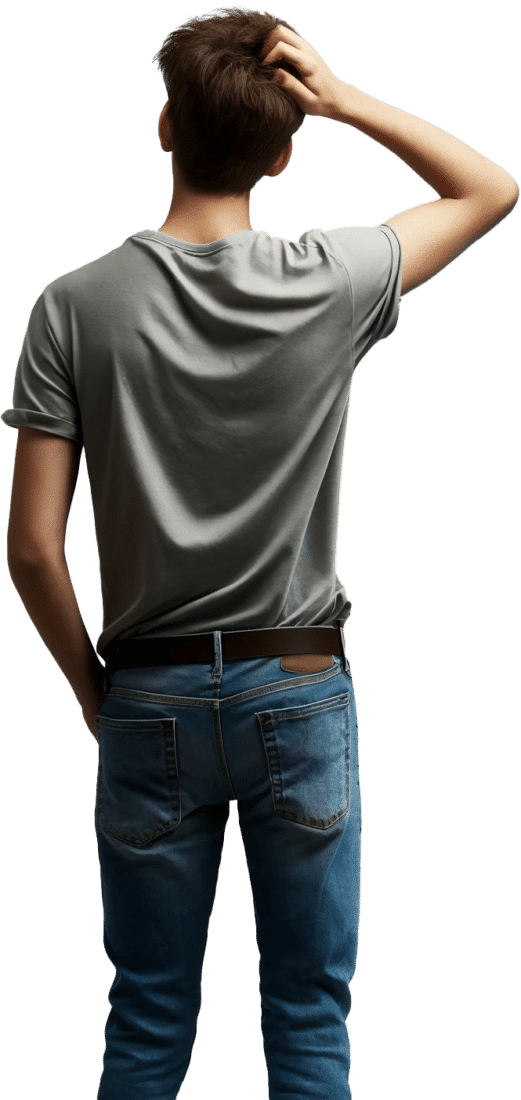 Lost Person - scratching their head